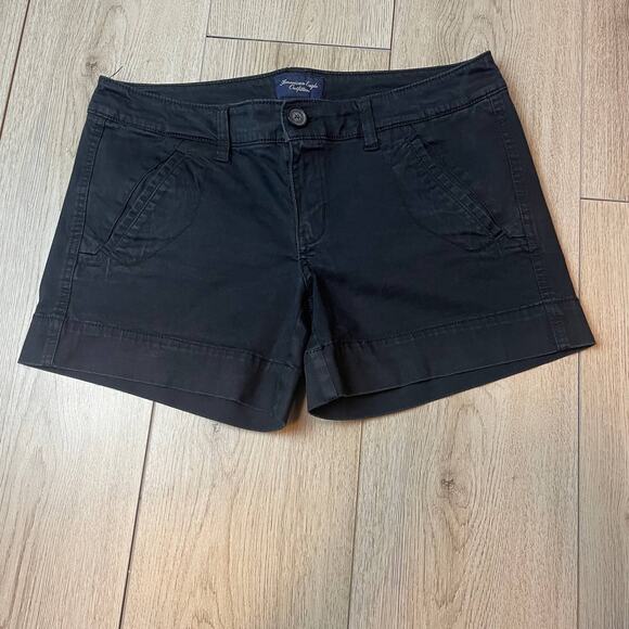 American Eagle AE Stretch Womens Size 8 Navy Chino Shorts Pockets - Picture 1 of 4